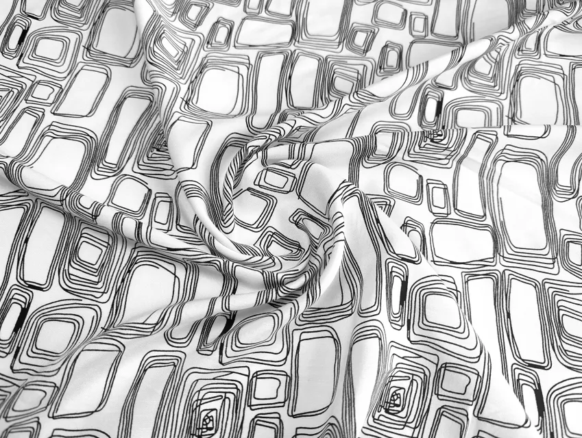 Штапель шовковистий геометрична сітка, білий - фото 1 - інтернет-магазин tkani-atlas.com.ua