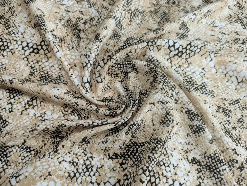 Штапель шовковистий пітон, бежевий - фото 1 - інтернет-магазин tkani-atlas.com.ua