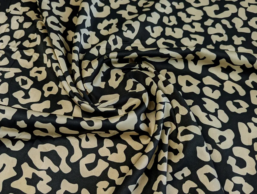 Шелк Армани леопард равномерный, черный - фото 1 - интернет-магазин tkani-atlas.com.ua