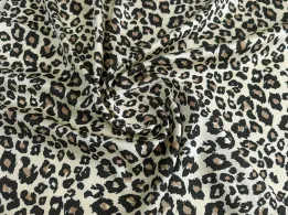 Шовк Армані леопард, чорний на бежевому - інтернет-магазин tkani-atlas.com.ua
