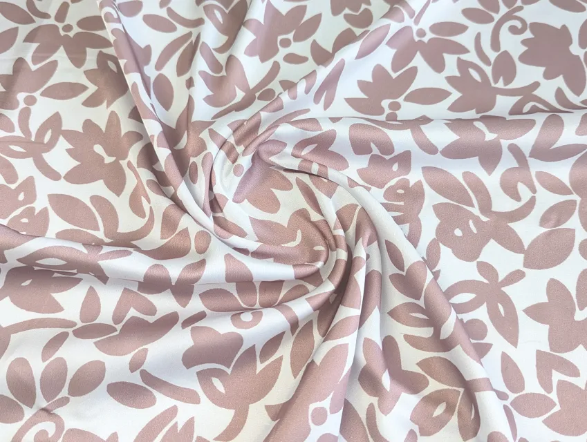 Шовк Армані квіткова графіка, пудровий рожевий - фото 1 - інтернет-магазин tkani-atlas.com.ua