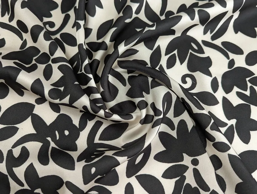 Шовк Армані квіткова графіка, кремовий - фото 1 - інтернет-магазин tkani-atlas.com.ua