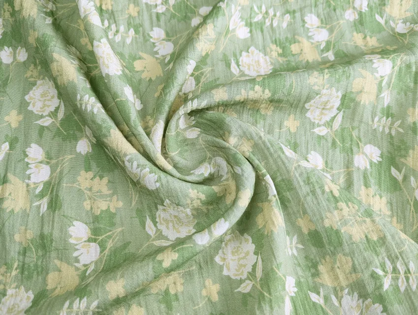 Лен Бохо цветочная сказка, фисташковый (отрез 0,8 м) - фото 1 - интернет-магазин tkani-atlas.com.ua