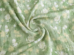 Лен Бохо цветочная сказка, фисташковый (отрез 0,8 м) - интернет-магазин tkani-atlas.com.ua
