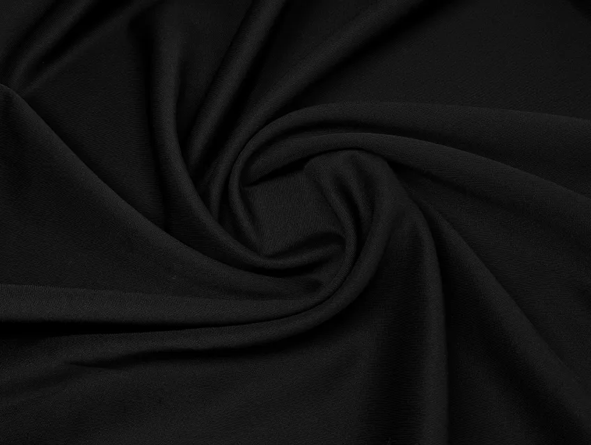 Трикотаж дайвинг, черный (отрез 2,5 м) - фото 1 - интернет-магазин tkani-atlas.com.ua