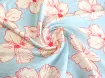 Вискоза шелк Бохо цветочная фантазия, аквамарин - интернет-магазин tkani-atlas.com.ua