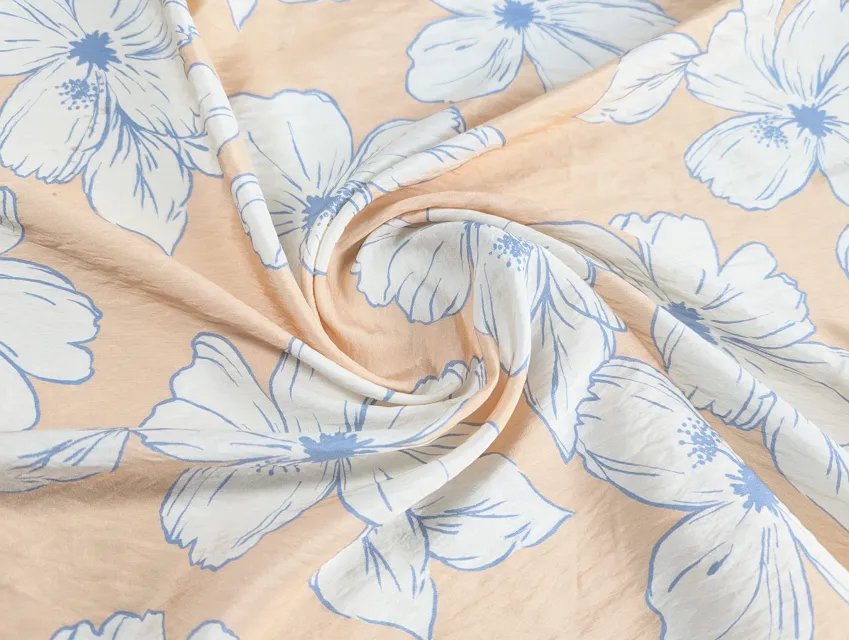 Віскоза шовк Бохо квіткова фантазія, бежевий - фото 1 - інтернет-магазин tkani-atlas.com.ua