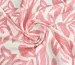 Віскоза шовк Бохо листяний дует, кораловий на молочному - фото 1 - інтернет-магазин tkani-atlas.com.ua