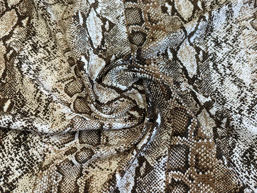 Віскоза шовк Бохо пітон, бежево-коричневий - фото 1 - інтернет-магазин tkani-atlas.com.ua