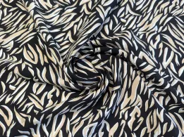 Віскоза шовк Бохо силуеты, чорний з бежевим - інтернет-магазин tkani-atlas.com.ua