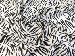 Віскоза шовк Бохо силуеты, молочний з чорним - інтернет-магазин tkani-atlas.com.ua