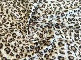 Віскоза шовк Бохо ірбіс, світло-бежевий з коричневим - інтернет-магазин tkani-atlas.com.ua