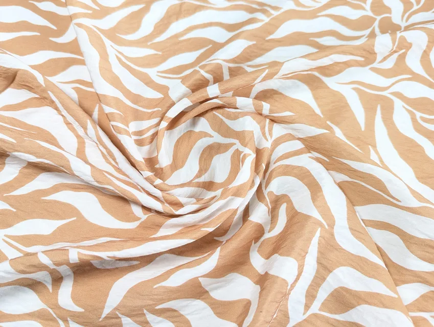 Вискоза шелк Бохо зебра, кэмел - фото 1 - интернет-магазин tkani-atlas.com.ua