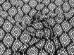 Вискоза шелк Бохо орнамент, черный на молочном - интернет-магазин tkani-atlas.com.ua