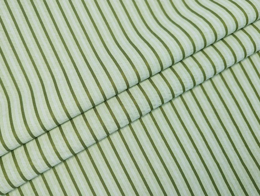 Котон рубашка смужка 10 мм, оливковий з хакі - фото 1 - інтернет-магазин tkani-atlas.com.ua