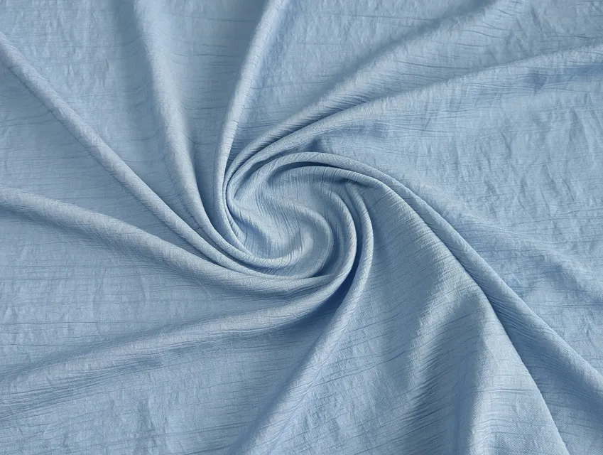 Штапель твіл з нейлоном жатка, блакитний джинсовий - фото 1 - інтернет-магазин tkani-atlas.com.ua