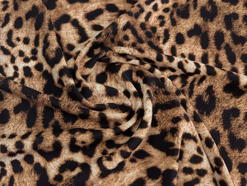 Костюмка шелковистая ягуар, бежево-коричневый - фото 1 - интернет-магазин tkani-atlas.com.ua