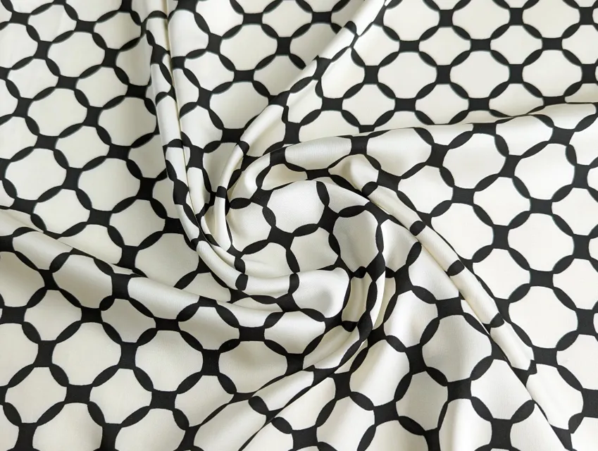 Шелк Армани круги, кремовый - фото 1 - интернет-магазин tkani-atlas.com.ua