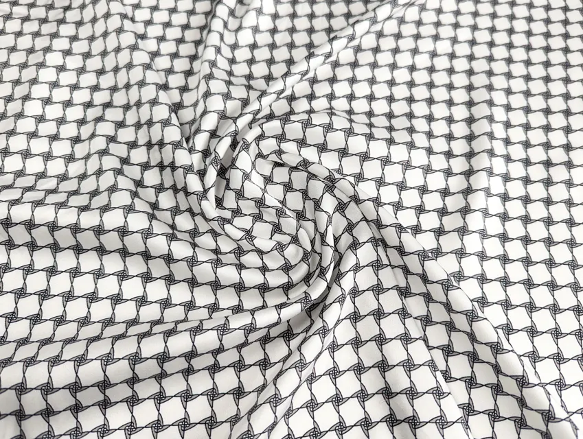 Шовк Армані фігурна клітинка, молочний - фото 1 - інтернет-магазин tkani-atlas.com.ua