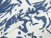Льон з віскозою квіткова абстракція, синій на молочному - інтернет-магазин tkani-atlas.com.ua