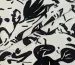 Льон з віскозою квіткова абстракція, молочний з чорним - фото 1 - інтернет-магазин tkani-atlas.com.ua