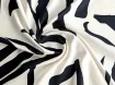 Штапель шовковистий зебра, молочний з чорним - інтернет-магазин tkani-atlas.com.ua