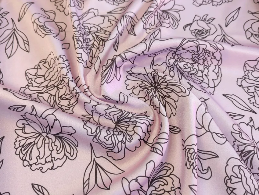 Шелк Армани пионы, нежно-розовый - фото 1 - интернет-магазин tkani-atlas.com.ua