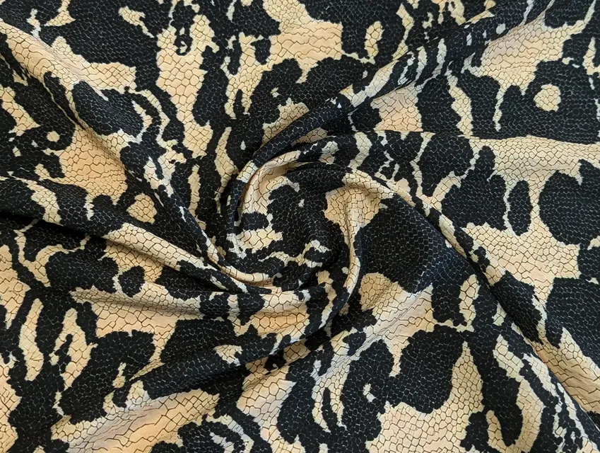 Вискоза шелк Бохо пятнистый, бежево-коричневый - фото 1 - интернет-магазин tkani-atlas.com.ua