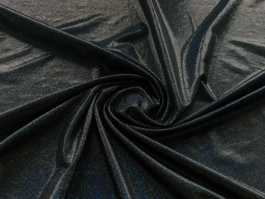 Трикотаж масло голограма точка райдужна, чорний - фото 1 - інтернет-магазин tkani-atlas.com.ua