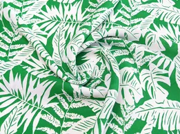 Шифон софт Грейс тропический, зелёный с белым (отрез 2,8 м) - интернет-магазин tkani-atlas.com.ua
