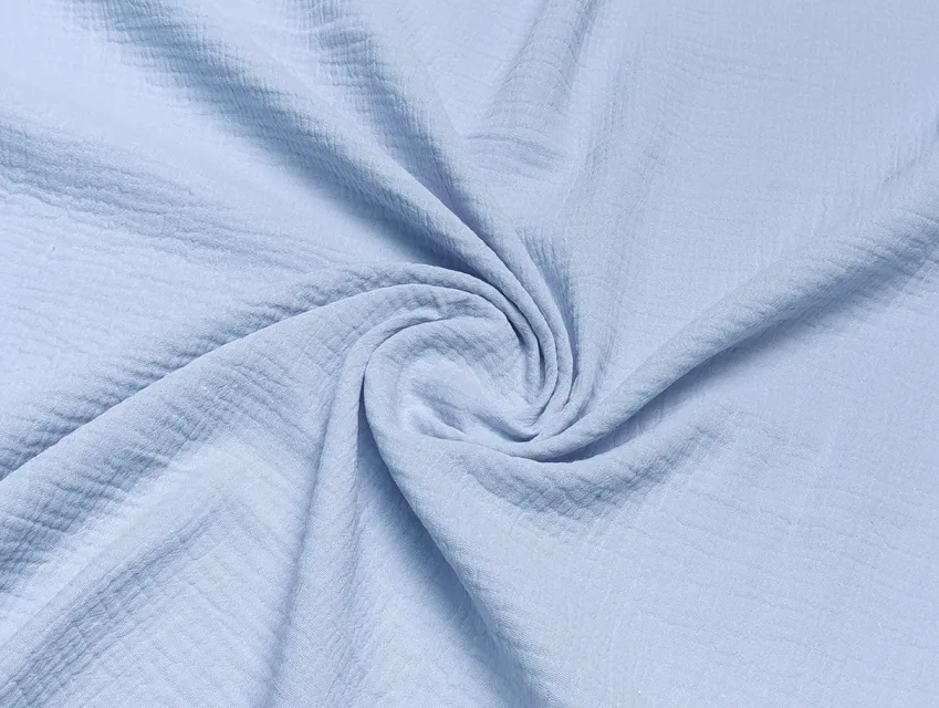 Муслін двошаровий, світло-блакитний (відріз 1,6 м) - фото 1 - інтернет-магазин tkani-atlas.com.ua