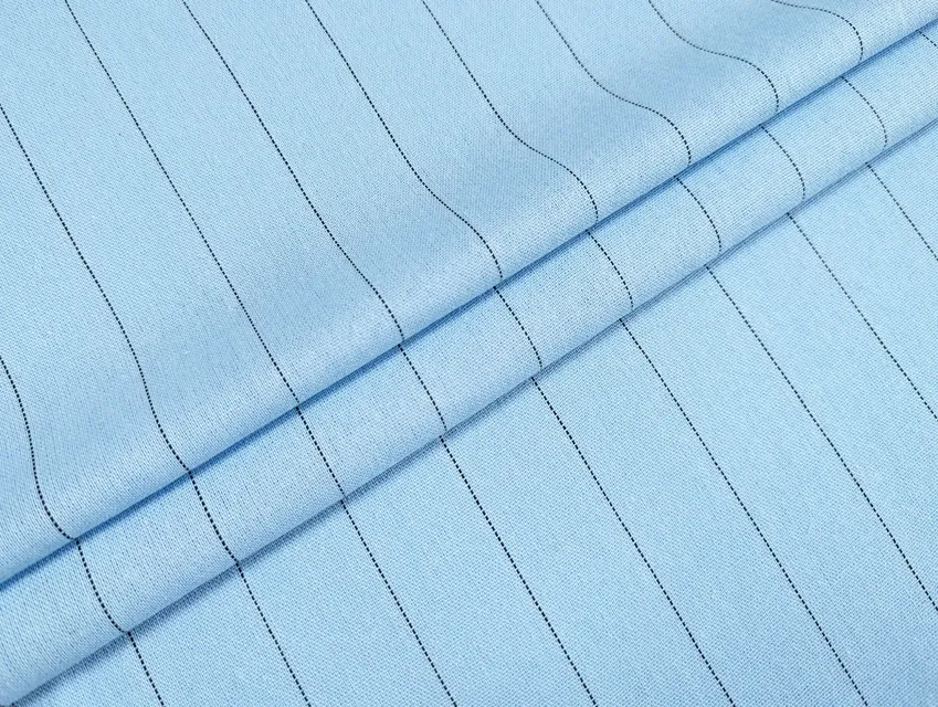 Льон віскоза смужка 32мм, блакитний с чорним - фото 1 - інтернет-магазин tkani-atlas.com.ua