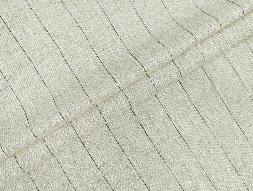 Лён вискоза слаб полоска 30 мм, бежевый меланж - фото 1 - интернет-магазин tkani-atlas.com.ua