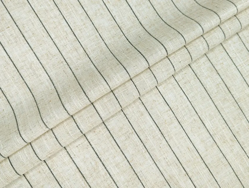 Льон віскоза слаб смужка 20 мм, бежевий меланж - фото 1 - інтернет-магазин tkani-atlas.com.ua