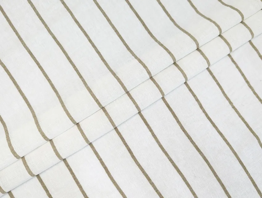 Полільон смужка 35мм, бежевый на молочному - фото 1 - інтернет-магазин tkani-atlas.com.ua