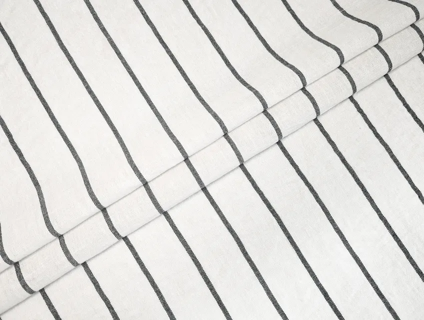 Полільон смужка 35мм, темно-сірий на молочному - фото 1 - інтернет-магазин tkani-atlas.com.ua