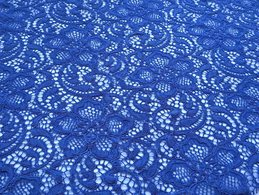 Гіпюр стрейчевий узори, електрик (відріз 2 м) - фото 1 - інтернет-магазин tkani-atlas.com.ua