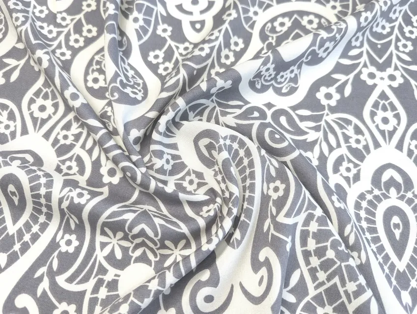 Штапель шовковистий орнамент, світло-сірий - фото 1 - інтернет-магазин tkani-atlas.com.ua