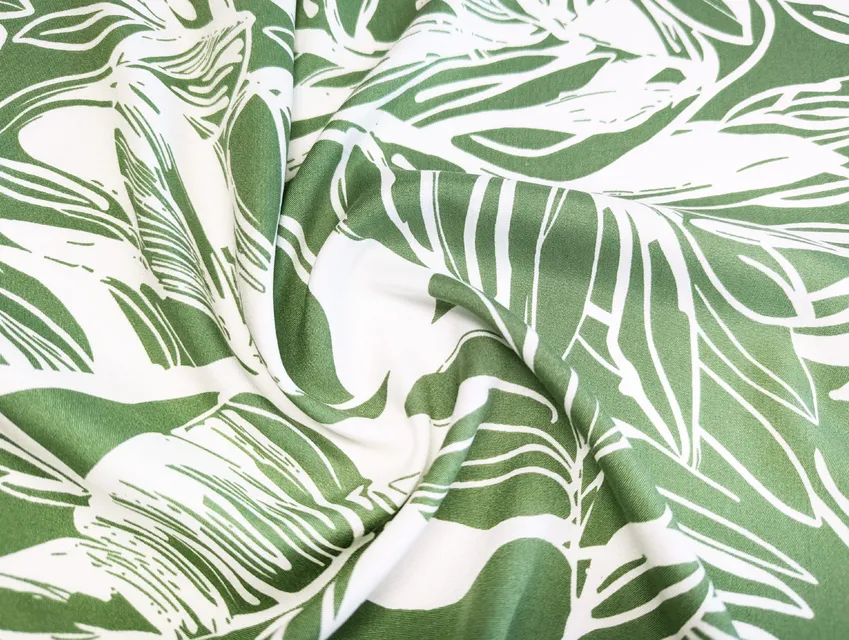 Штапель шовковистий листя, зелена фісташка - фото 1 - інтернет-магазин tkani-atlas.com.ua