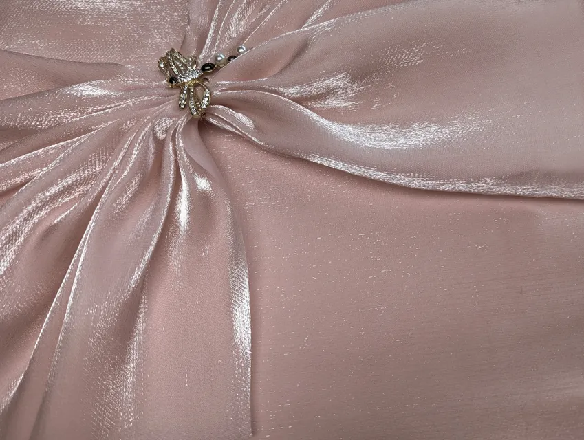 Органза шовковиста, фрезовий - фото 1 - інтернет-магазин tkani-atlas.com.ua