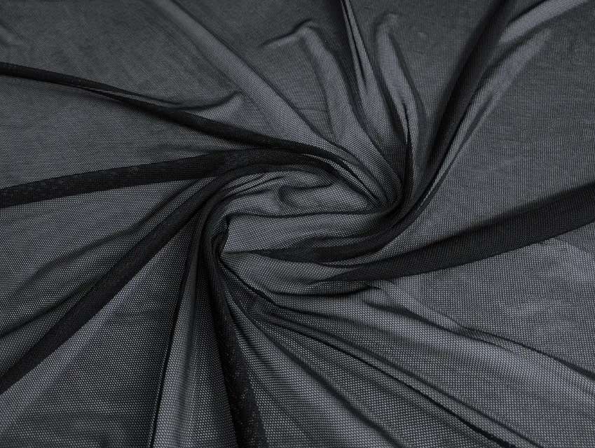 Сітка стрейч супер софт, чорний (відріз 1 м) - фото 1 - інтернет-магазин tkani-atlas.com.ua