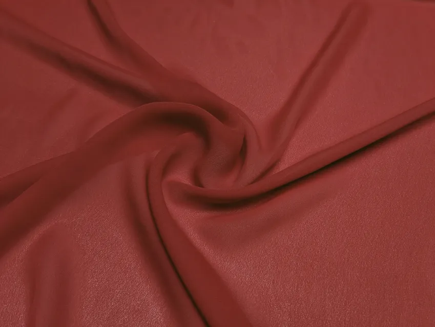 Креп шифон, теракот (відріз 3,2 м) - фото 1 - інтернет-магазин tkani-atlas.com.ua