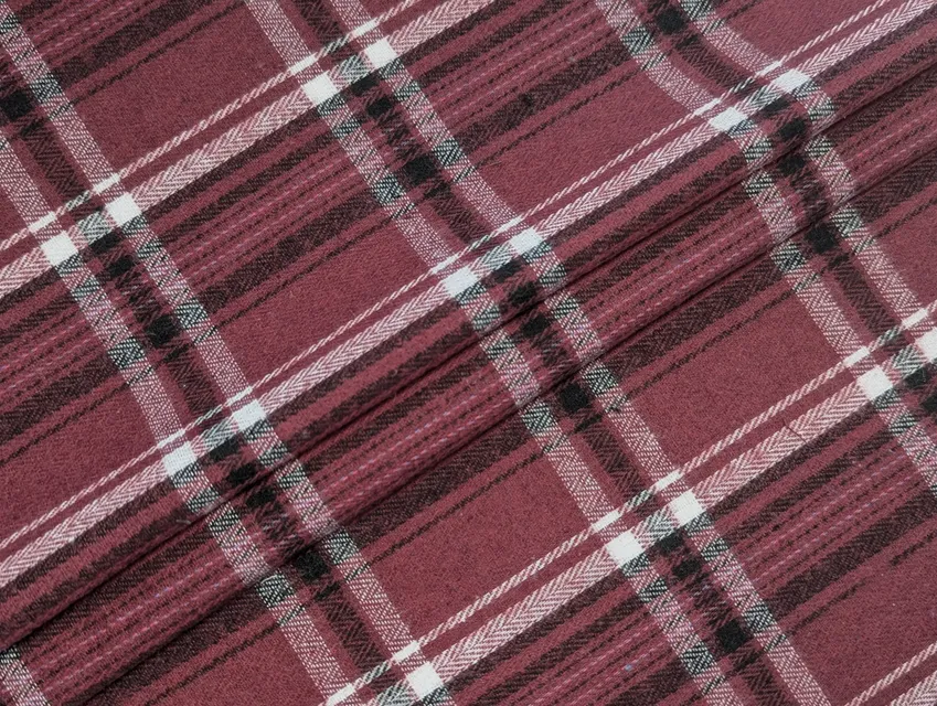 Коттон рубашечный клетка 128 мм, бордовый - фото 1 - интернет-магазин tkani-atlas.com.ua