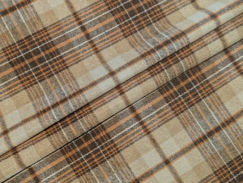 Котон сорочковий клітина 111 мм, коричнево-бежевий - фото 1 - інтернет-магазин tkani-atlas.com.ua