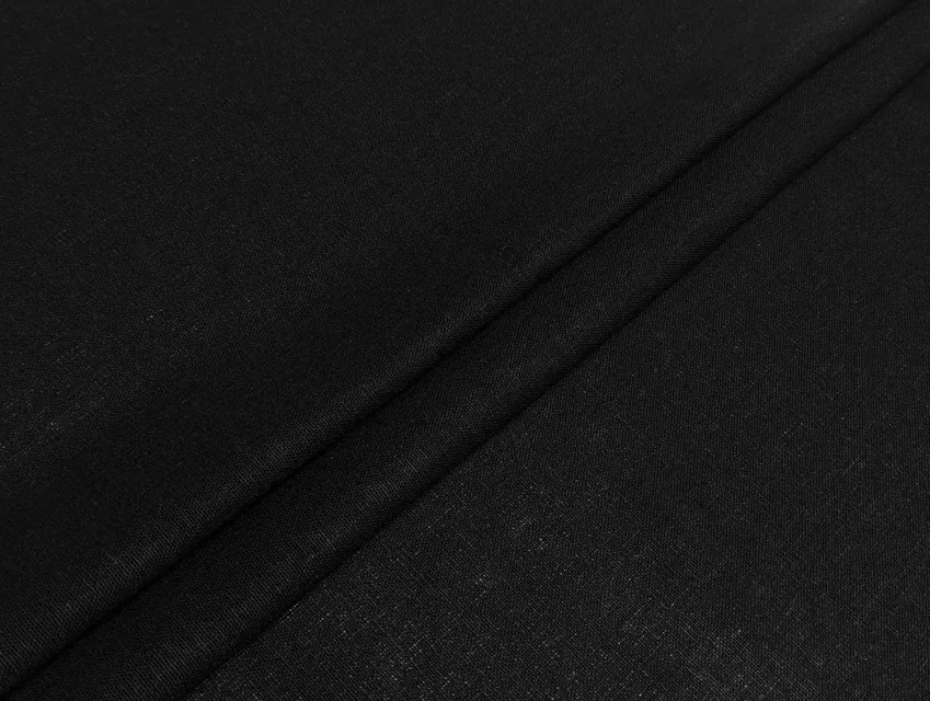 Льон віскоза 55/45, чорний (відріз 2,3 м) - фото 1 - інтернет-магазин tkani-atlas.com.ua