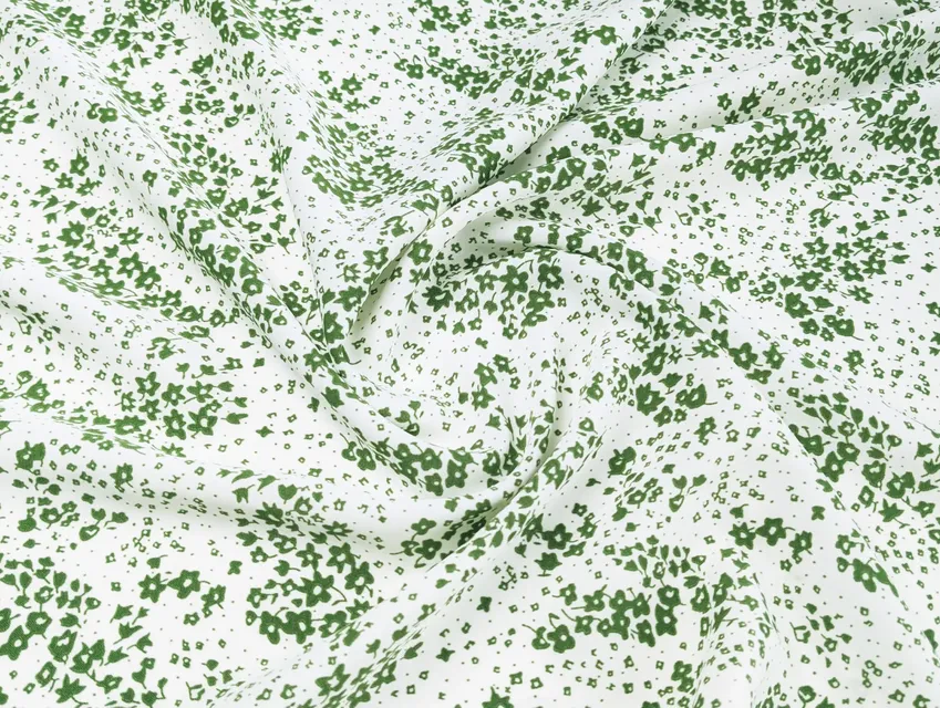 Креп шовк маленька квіточка, молочний (відріз 2,7 м) - фото 1 - інтернет-магазин tkani-atlas.com.ua