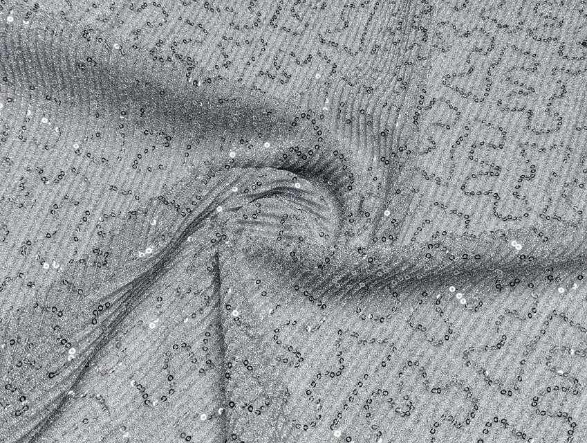 Трикотаж люрекс с пайетка гофре, серебро (отрез 1,7 м) - фото 1 - интернет-магазин tkani-atlas.com.ua