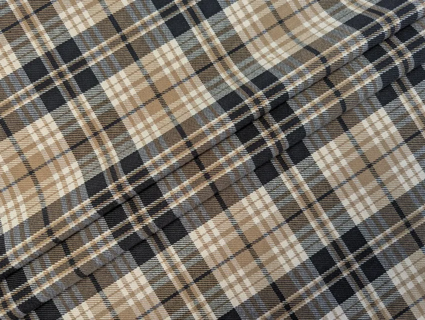 Костюмний тіар клітинка 90 мм, бежевий з чорним - фото 1 - інтернет-магазин tkani-atlas.com.ua