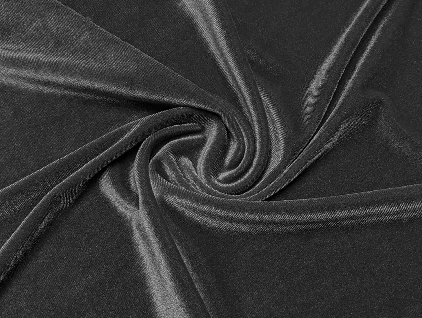 Бархат стрейч Венеция, серый (отрез 2,6 м) - фото 1 - интернет-магазин tkani-atlas.com.ua