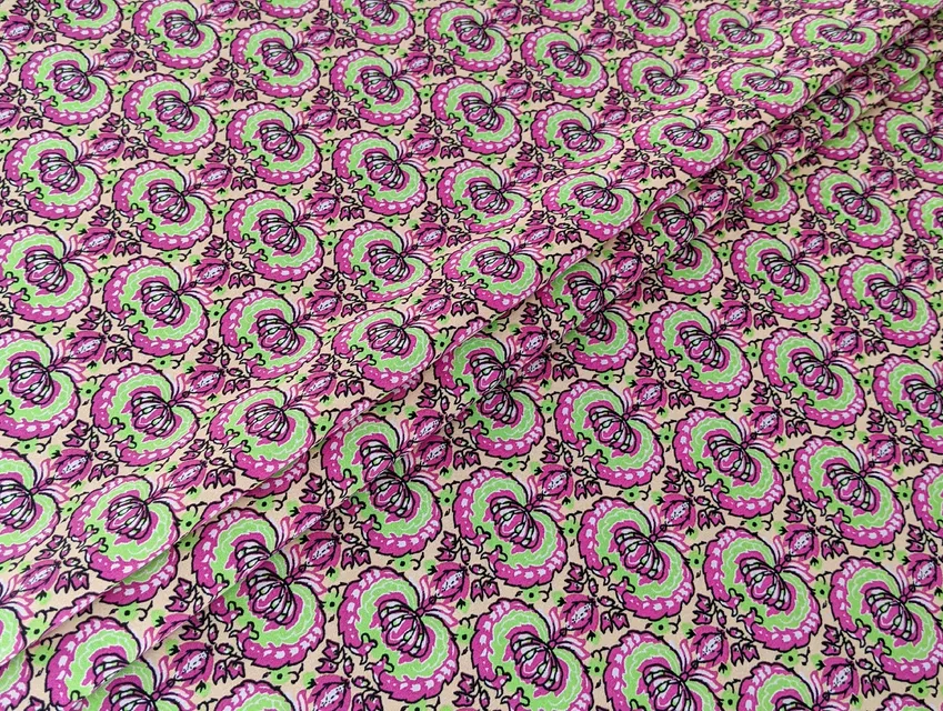 Стрейч котон принт уцінка (недолік), бузковий - фото 1 - інтернет-магазин tkani-atlas.com.ua